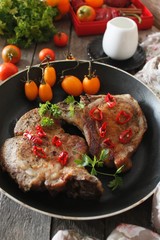 Pork cutlet on a bone