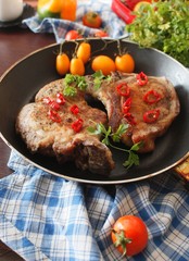 Pork cutlet on a bone