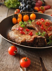 Pork cutlet on a bone