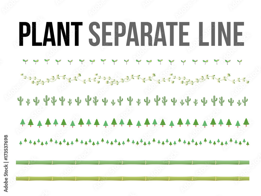 Poster vector plant separate line for design layout component