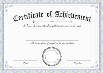 Classic and retro certificate of achievement paper template