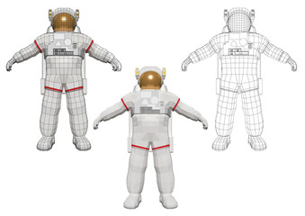 astronaut standing and equipped with extravehicular mobility unit © Alfonsodetomas