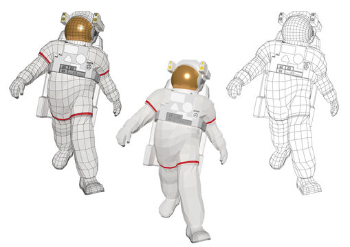 Astronaut walking in a cool style