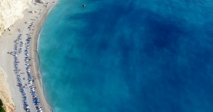 famous beach of Porto Katsiki on the island of Lefkada, Greece