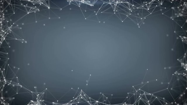 Sci-fi network shape oscillating. Abstract futuristic IT concept. Computer generated seamless loop smooth animation. Rendered with DOF 4k (4096x2304)

