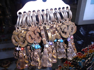 Religious indian handicraft displayed in a cultural market