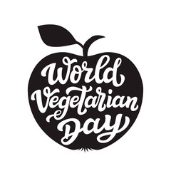 Apple silhouette. World vegetarian day