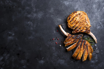 Grilled sliced beef steak