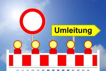 Umleitung wegen einer Baustelle