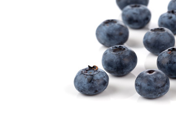 blueberries isolated close up
