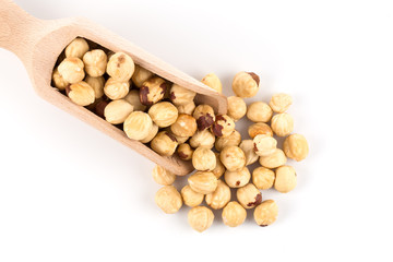 Closeup view of hazelnuts