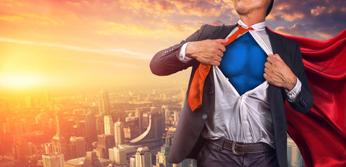 Business superhero. Mixed media - obrazy, fototapety, plakaty