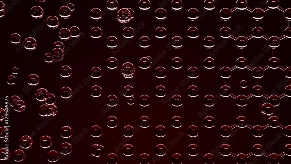 Fototapete creating hexagonal molecular structure, seamless loop