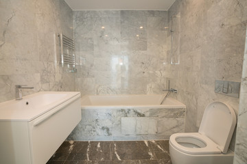 Naklejka na ściany i meble beautiful interior bathroom of a modern house