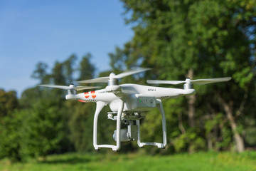 Phantom quadcopter drone flying