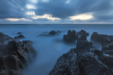 Bude, Cornwall, United Kingdom at sunset, beautiful seascape
