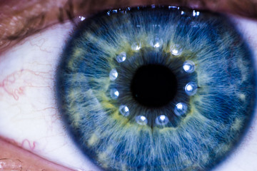 Eye close up with iris and pupil