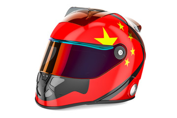 Fototapeta premium Racing helmet with flag of China, 3D rendering