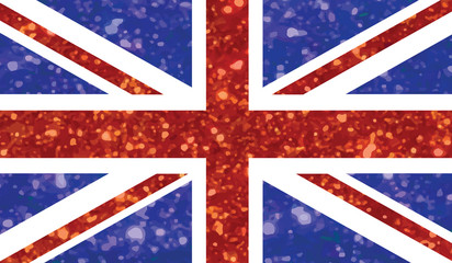 Blue and red Luxury glitter United Kindom UK country flag icon