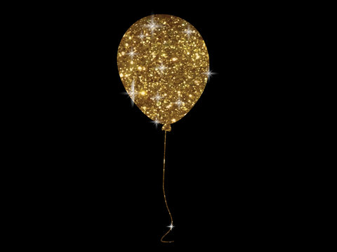 Vector Golden Glitter Of Isolated Gathering Event Air Balloon
