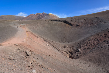 Crater of Etna created by eruption in 2002