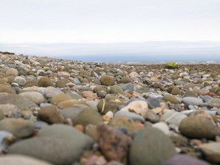 Large rocks on beach close-up