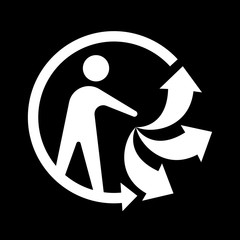 Triman recycling logo, Logo Triman vector icon.