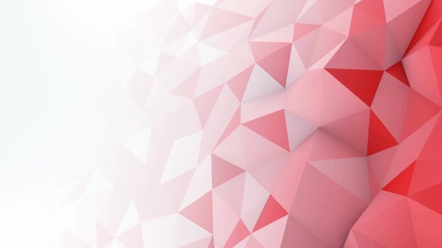 Red white gradient polygonal surface. Computer generated seamless loop abstract motion background. Smooth 3D animation 4k UHD (3840x2160)
