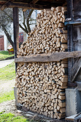 Stack of firewood. big pile of firewood for the furnace
