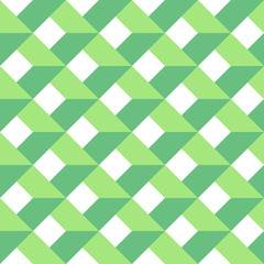 3D vector abstract seamless pattern. Green grid.