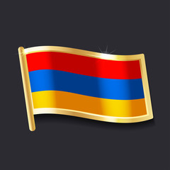 flag of  Armenia in the form of badge, flat image