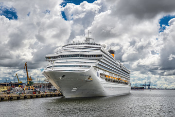 Klaipeda, Lithuania - August 20, 2017: Beautiful summer view on Klaipeda port and international...