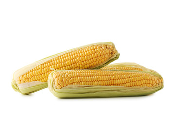 Sweet corns isolated on white