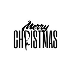 Merry Christmas, xmas badge with handwritten lettering, Lettering design card template Creative typography for Holiday Greeting Gift Poster