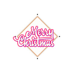 Merry Christmas, xmas badge with handwritten lettering, Lettering design card template Creative typography for Holiday Greeting Gift Poster