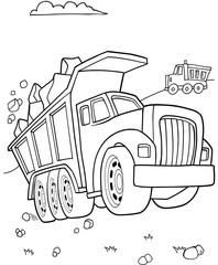 Dump Truck Construction Vector Illustration Art © Blue Foliage