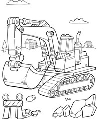 Big Digger Construction Vector illustration Art