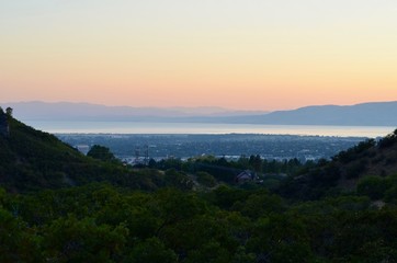 Sunset over Utah lake