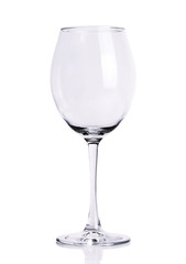 empty wineglass on white background