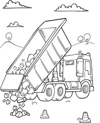 Dump Truck Construction Vector Illustration Art