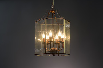 Rustic glass Chandelier, Elegant Chandelier illuminated