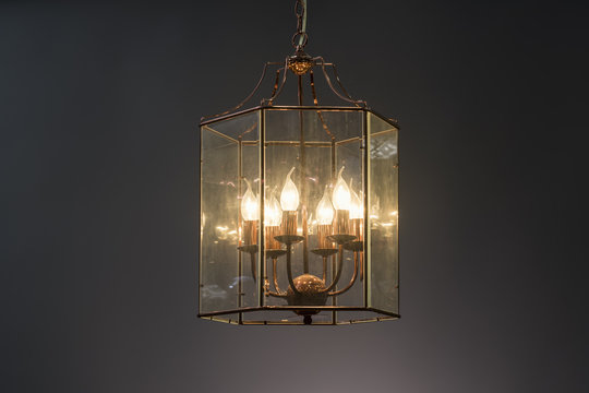Rustic glass Chandelier, Elegant Chandelier illuminated