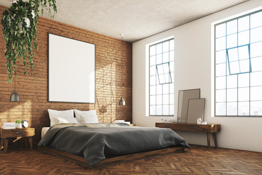 Brick bedroom, poster, corner
