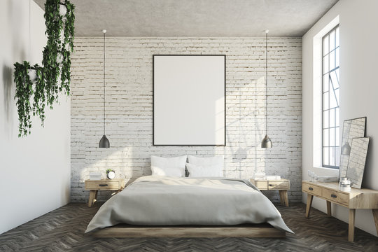 White brick bedroom, poster