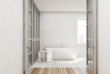 Naklejka na ściany i meble White bathroom, white tub
