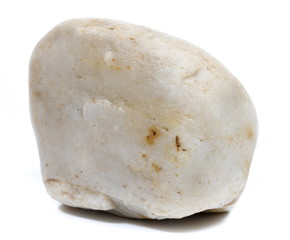 Single natural stone on white background