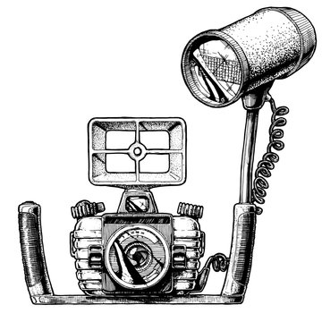 illustration of underwater camera