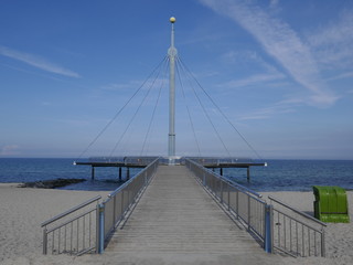 Sea bridge "Hohwachter Flunder" in Hohwacht, Baltic Sea, Schleswig-Holstein