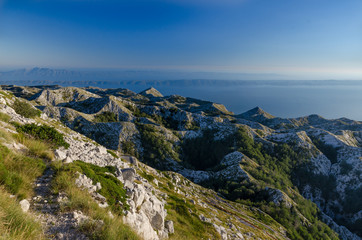 Naklejka premium Saint Jure, Sveti Jure, Bikovo mountain range, Makarska, Croatia