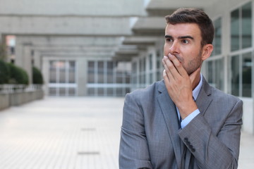 Businessman taking an important decision